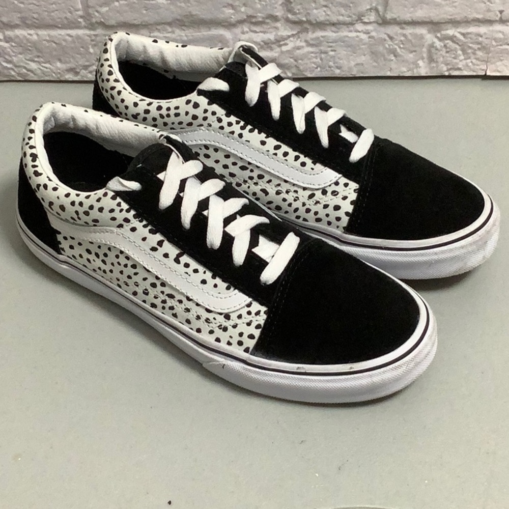 Vans Black and White Dalmatian-Print Old Skool Sneakers